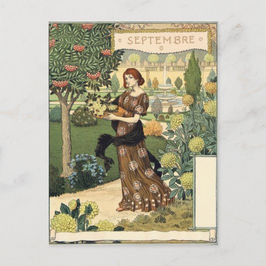Eugène Grasset septembre Briefkaart (Voorkant)