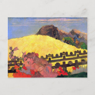 Eugène Henri Paul Gauguin - Er is de tempel Briefkaart