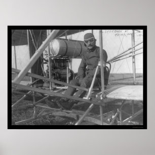 Eugene Lefebvre Zat op zijn vliegtuig 1909 Poster