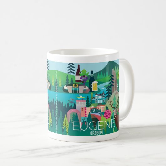 Eugene, Oregon 11oz ou Mug 15oz (Devant droit)