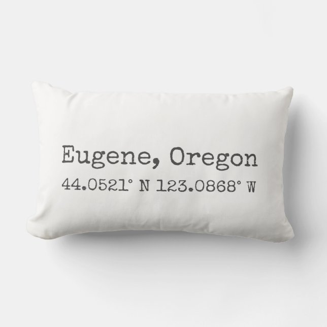 Eugene, Oregon coördineert lumbaal kussen (Voorkant)