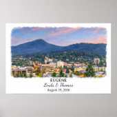 Eugene Oregon Poster, Aquarel, Op Maat Poster (Voorkant)