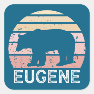 Eugene Oregon Retro Beer Vierkante Sticker