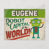 Eugene Oregon Robot - Funny  Briefkaart (Voorkant)