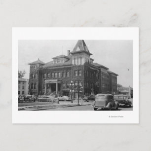 Eugene, Oregon Scene met foto van stadhuis Briefkaart
