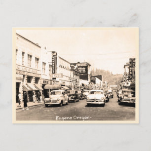 Eugene, Oregon  straatgeur jaren '50 Briefkaart