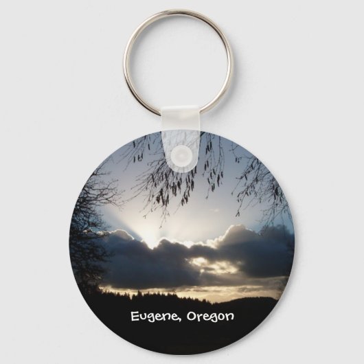 Eugene, Oregon Sunset Sleutelhanger (Voorkant)