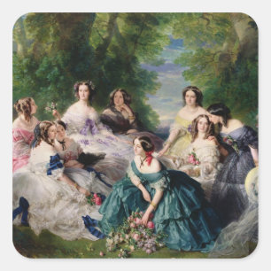 Eugenie Omringd door haar Dames in Waiting Vierkante Sticker