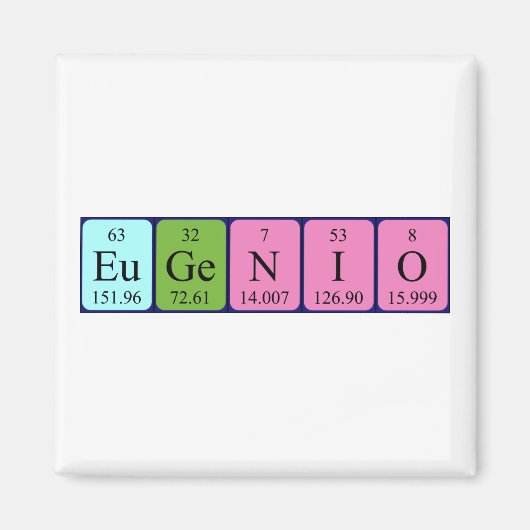 Eugenio periodiek table name magnet magneet (Voorkant)
