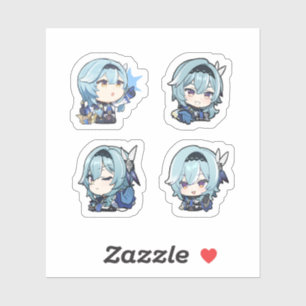 Eula Genshin Impact 4 stuks stickerblad Sticker