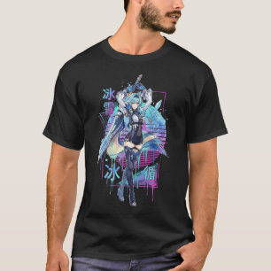 Eula Lawrence Genshin Vaporwave Retro 80s Roze The T-shirt