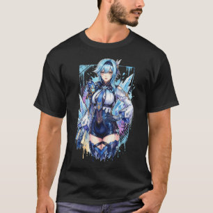 Eula Lawrence Genshin Vaporwave Retro 80s Roze The T-shirt