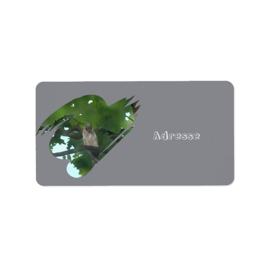 Eule im Baum Etiket (Voorkant)