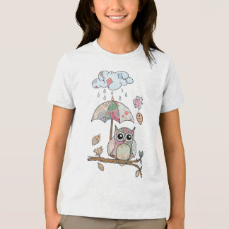 Eule im Regen Tri-Blend Shirt