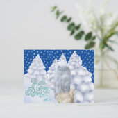 Eule im Schnee Briefkaart (Staand voorkant)