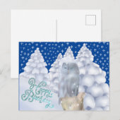 Eule im Schnee Briefkaart (Voorkant / Achterkant)