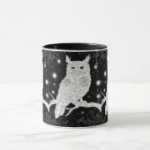 Eule mit Mandala im Winter unterm Sternenhimmel Mok (Midden)