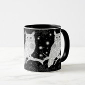 Eule mit Mandala im Winter unterm Sternenhimmel Mok (Voorkant rechts)