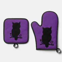 Eule - Scherenschnitt Ovenwant & Pannenlap Set