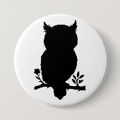 Eule - Scherenschnitt Ronde Button 7,6 Cm (Voorkant)