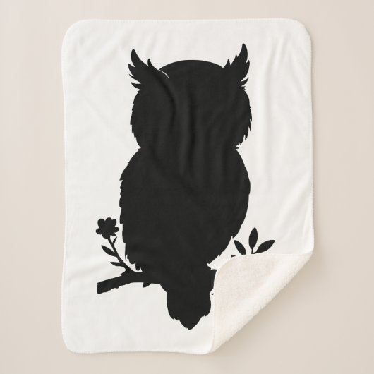 Eule - Scherenschnitt Sherpa Deken (Voorkant)