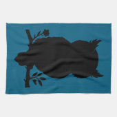 Eule - Scherenschnitt Theedoek (Horizontaal)