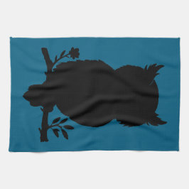 Eule - Scherenschnitt Theedoek