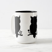 Eule - Scherenschnitt Tweekleurige Koffiemok (Voorkant links)