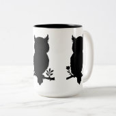 Eule - Scherenschnitt Tweekleurige Koffiemok (Voorkant rechts)