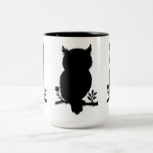 Eule - Scherenschnitt Tweekleurige Koffiemok (Center)