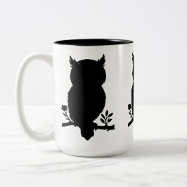 Eule - Scherenschnitt Tweekleurige Koffiemok