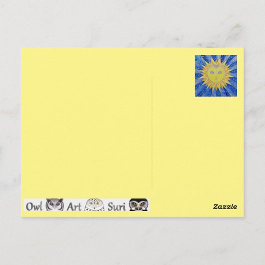 Eule Sun Owl Briefkaart (Achterkant)