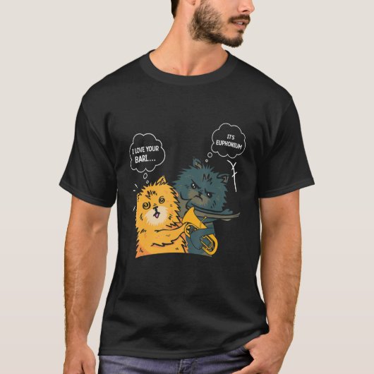 Euphonium Cat Slapping Euphoniumist T-shirt (Voorkant)