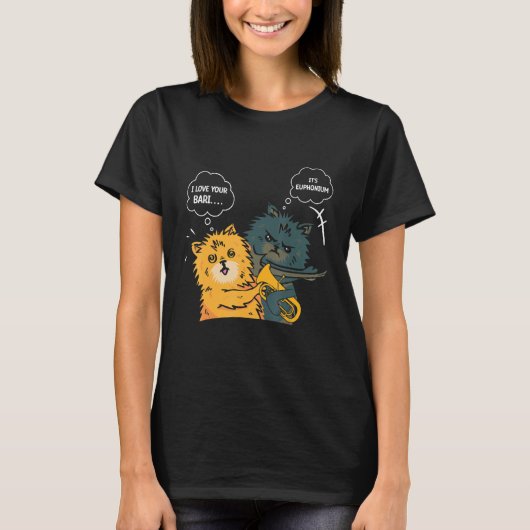 Euphonium Cat Slapping Euphoniumist T-shirt (Voorkant)