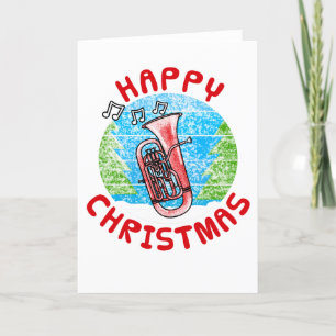 Euphonium Christmas Kaart Messing Musician