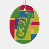 Euphonium Kleurblokken Ornament (Rechts)