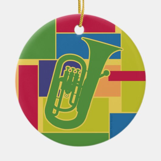 Euphonium Kleurblokken Ornament (Voorkant)