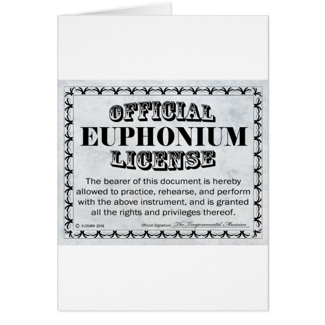 Euphonium-licentie (Voorkant)