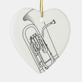 Euphonium Redwork Keramisch Ornament (Rechts)
