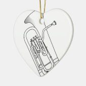 Euphonium Redwork Keramisch Ornament (Links)