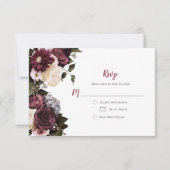 Euphoria Boho Bordeaux Rose Blanc Floral RSVP | (Devant)