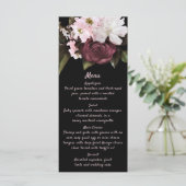 Euphoria Burgundy & Pink Floral Mariage Menu (Debout devant)