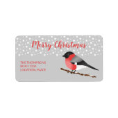 Eurasian Bullfinch Merry Kerstmis Etiket (Voorkant)