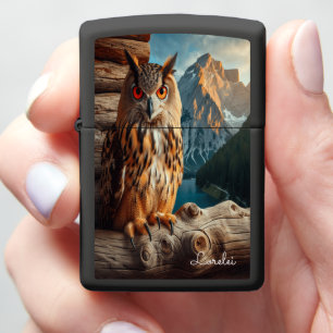 Eurasian Eagle Owl Mountain Crest hout ogen