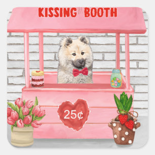 Eurasier Dog Valentijnsdag Kissing Booth Vierkante Sticker