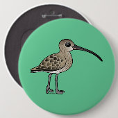 Euraziatische Curlew Ronde Button 6,0 Cm (Voorkant /achterkant)
