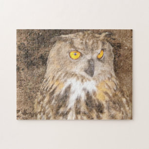 Euraziatische Eagle Grunge Owl Legpuzzel