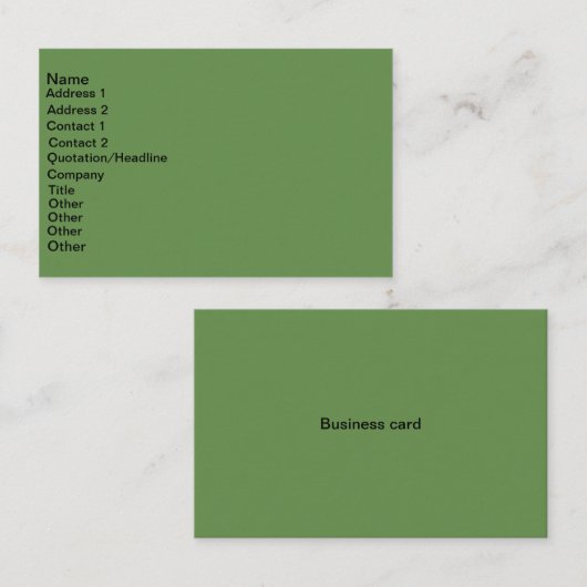 Euro carte de visite de taille (Devant / Derrière)