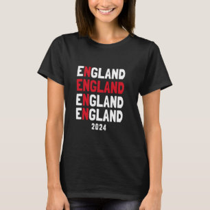 Euro Football Engeland Vlag Kleur Tekst 2024 T-shirt