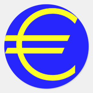 EURO, het symbool voor de Europese munt Ronde Sticker